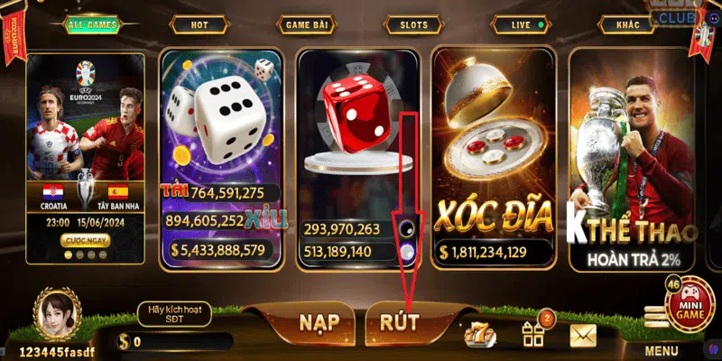 Quy trình rút tiền tại QQ288